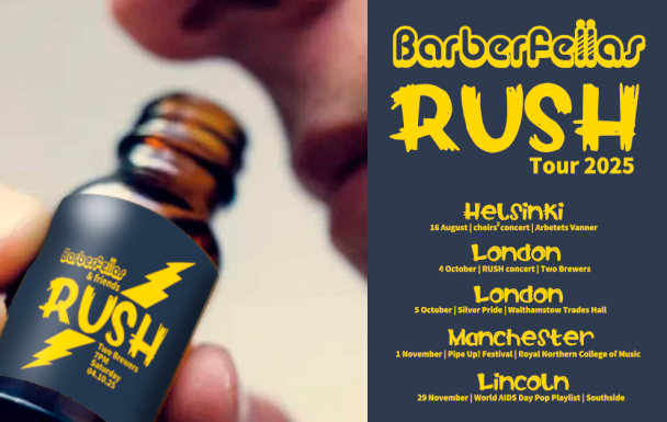 Barberfellas RUSH tour 2025 poster